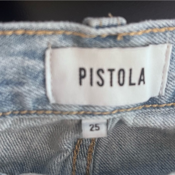 Pistola Bobbie Crossover Jean Size 25 Hi Rise Straight Distressed Rennie Blue - Picture 9 of 15